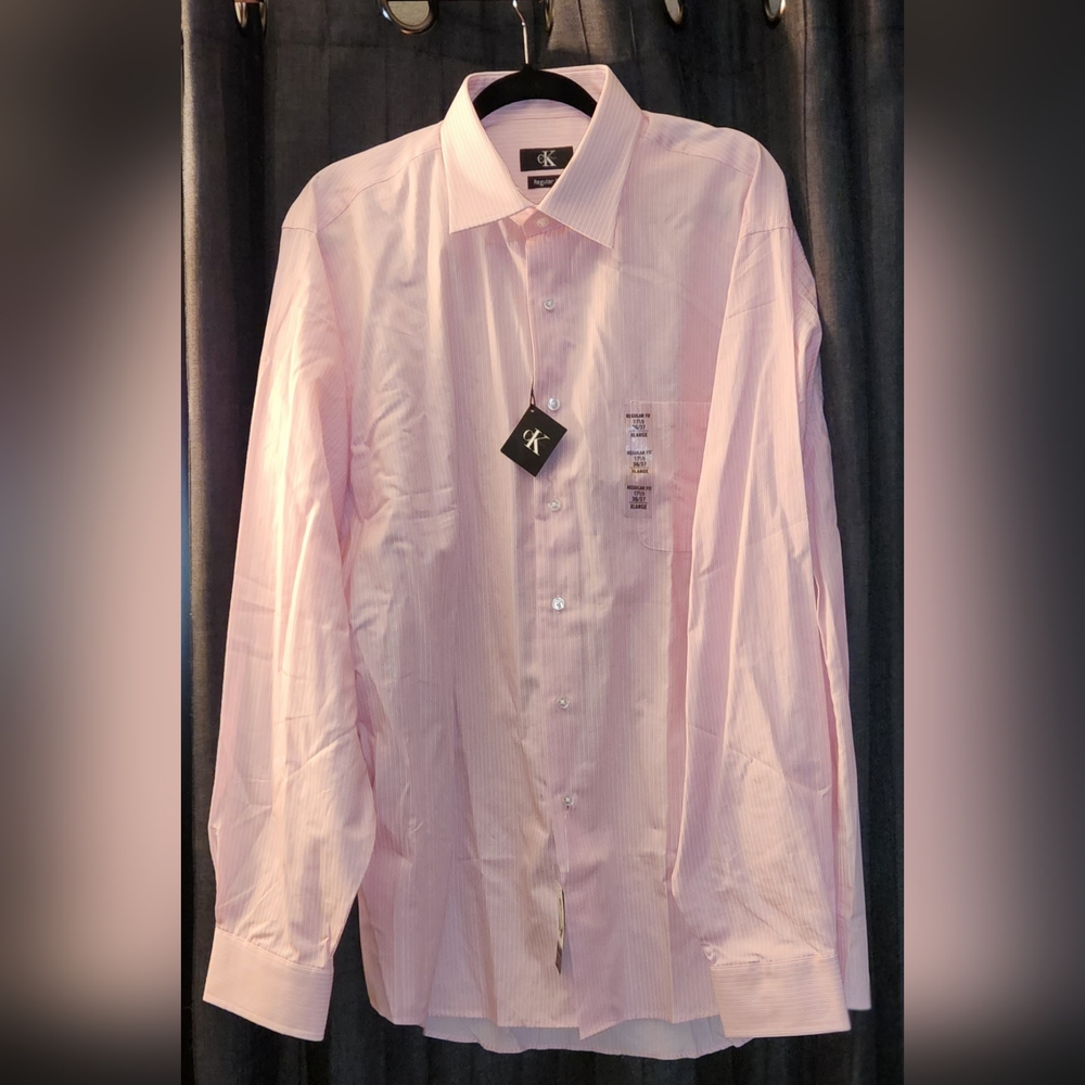 NWT CALVIN KLIEN BUTTON DOWN DRESS SHIRT regular fit XL
